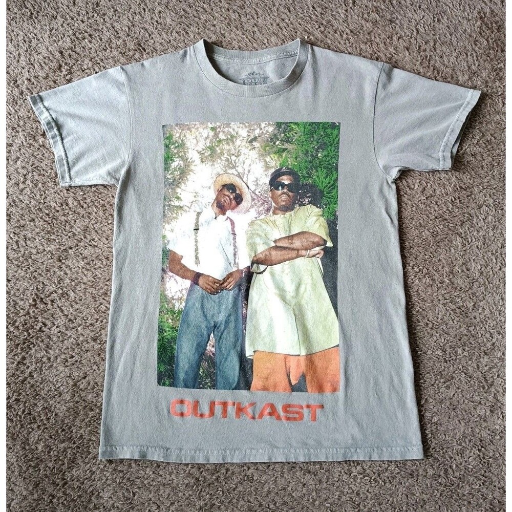 OutKast T-Shirt Men's Small 90s Hiphop Graphic Tan Shirt